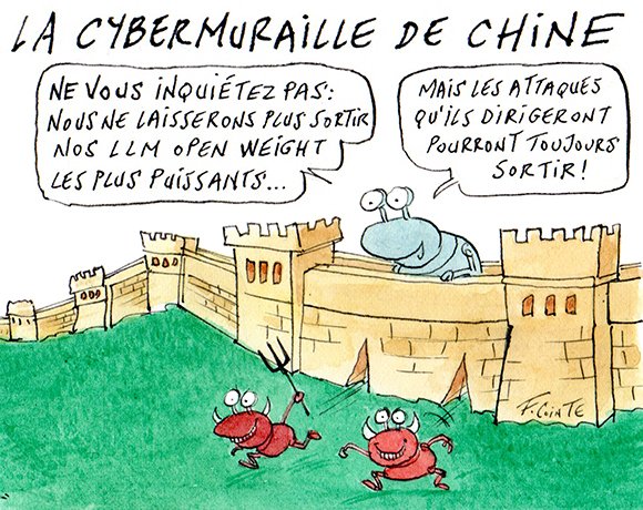 Dessin: Contrôle à l’export : la Chine laisse planer le doute sur le sort des modèles frontières ouverts